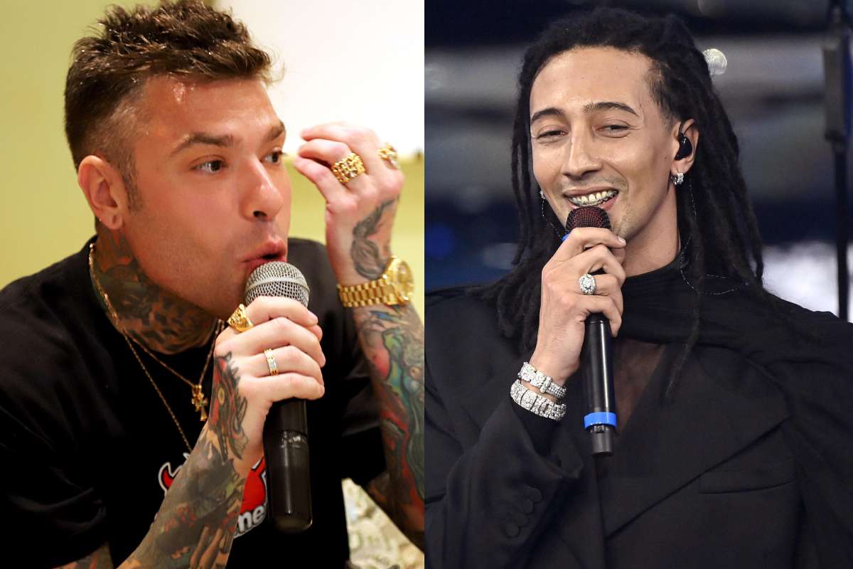 Ghali e Fedez con in mano il microfono
